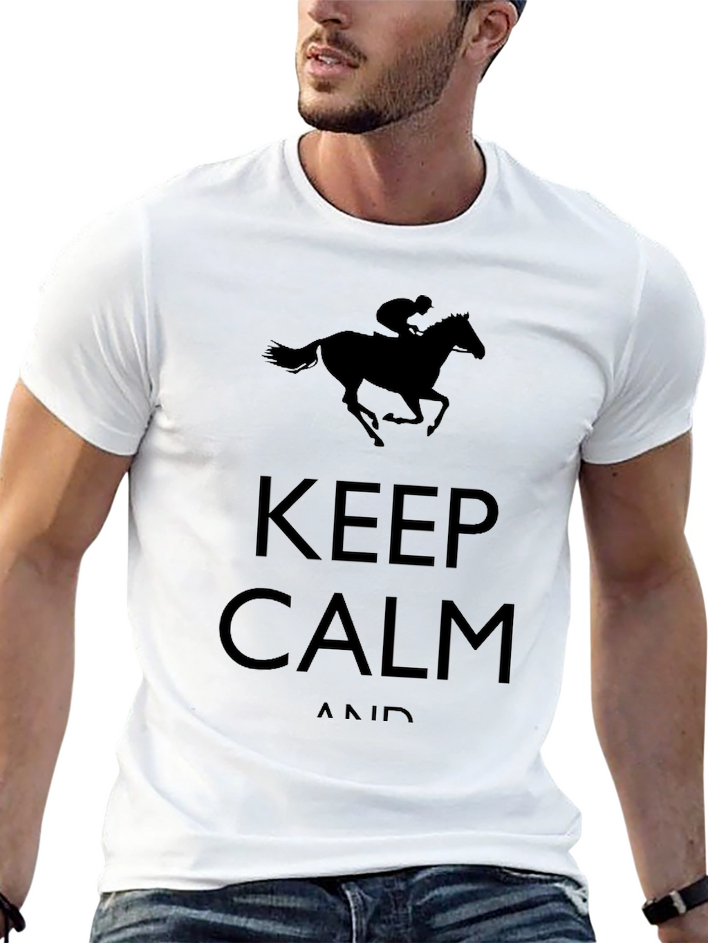 Keep Calm and Ride On Black T-Shirt