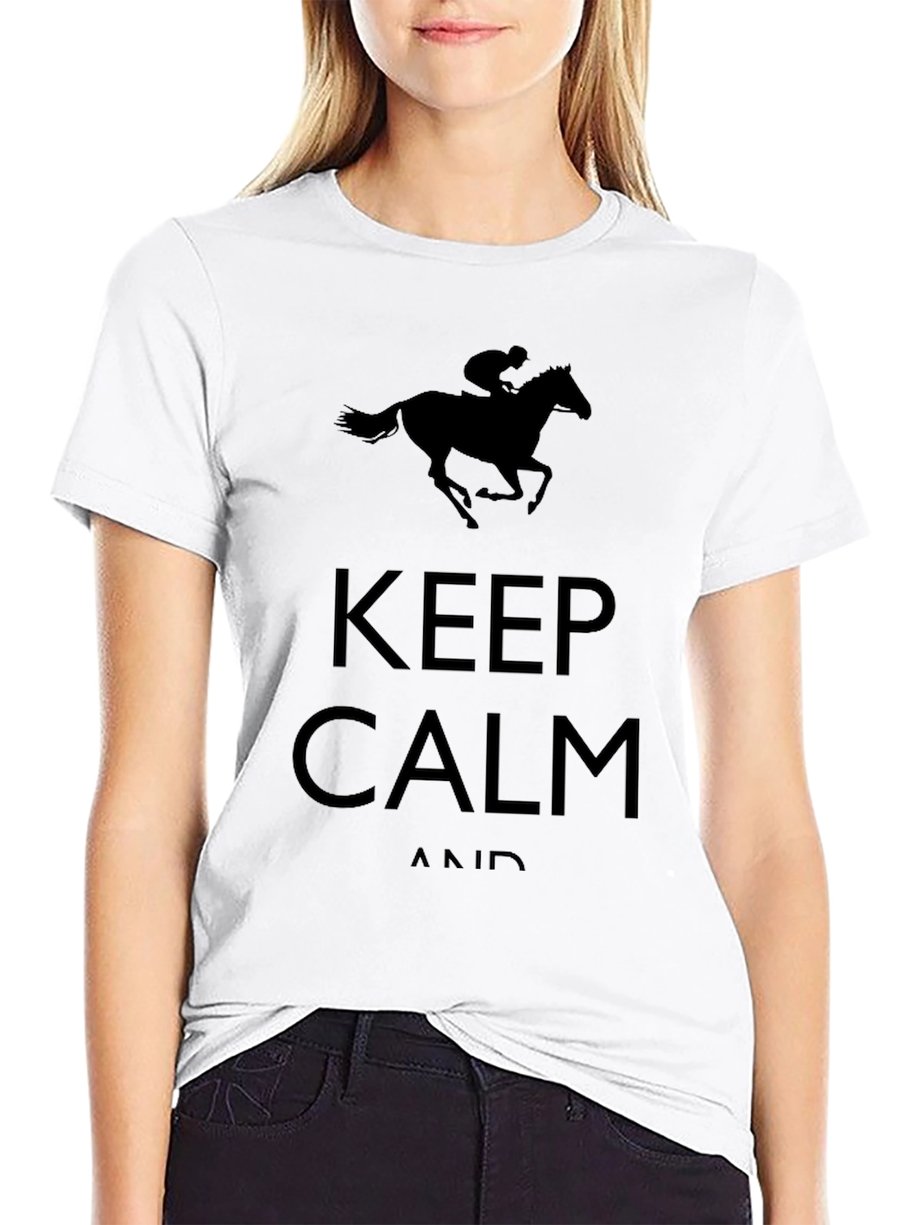 Keep Calm and Ride On Black T-Shirt