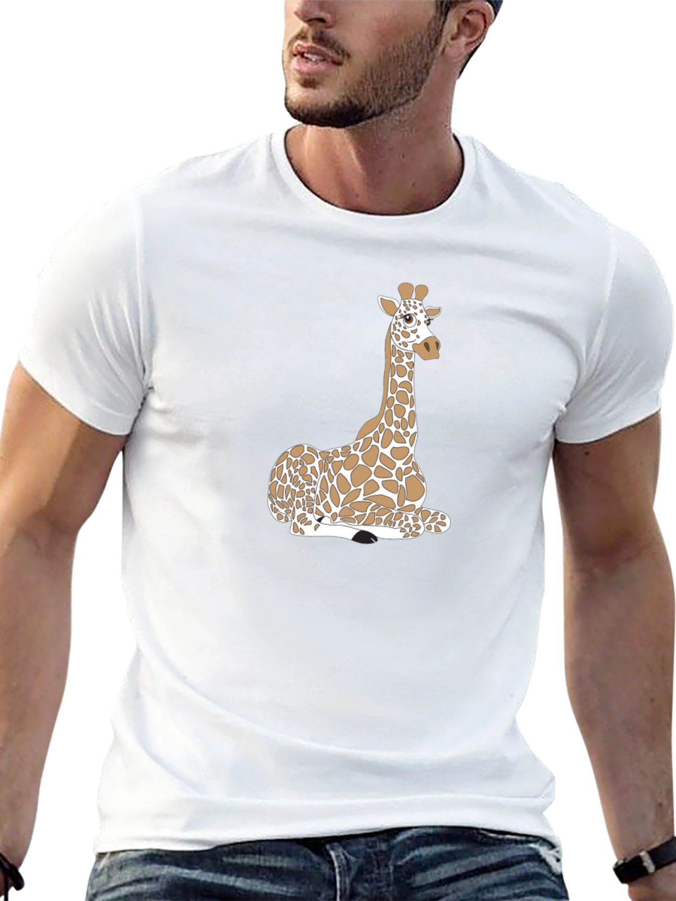Giraffe Graphic Black T-Shirt