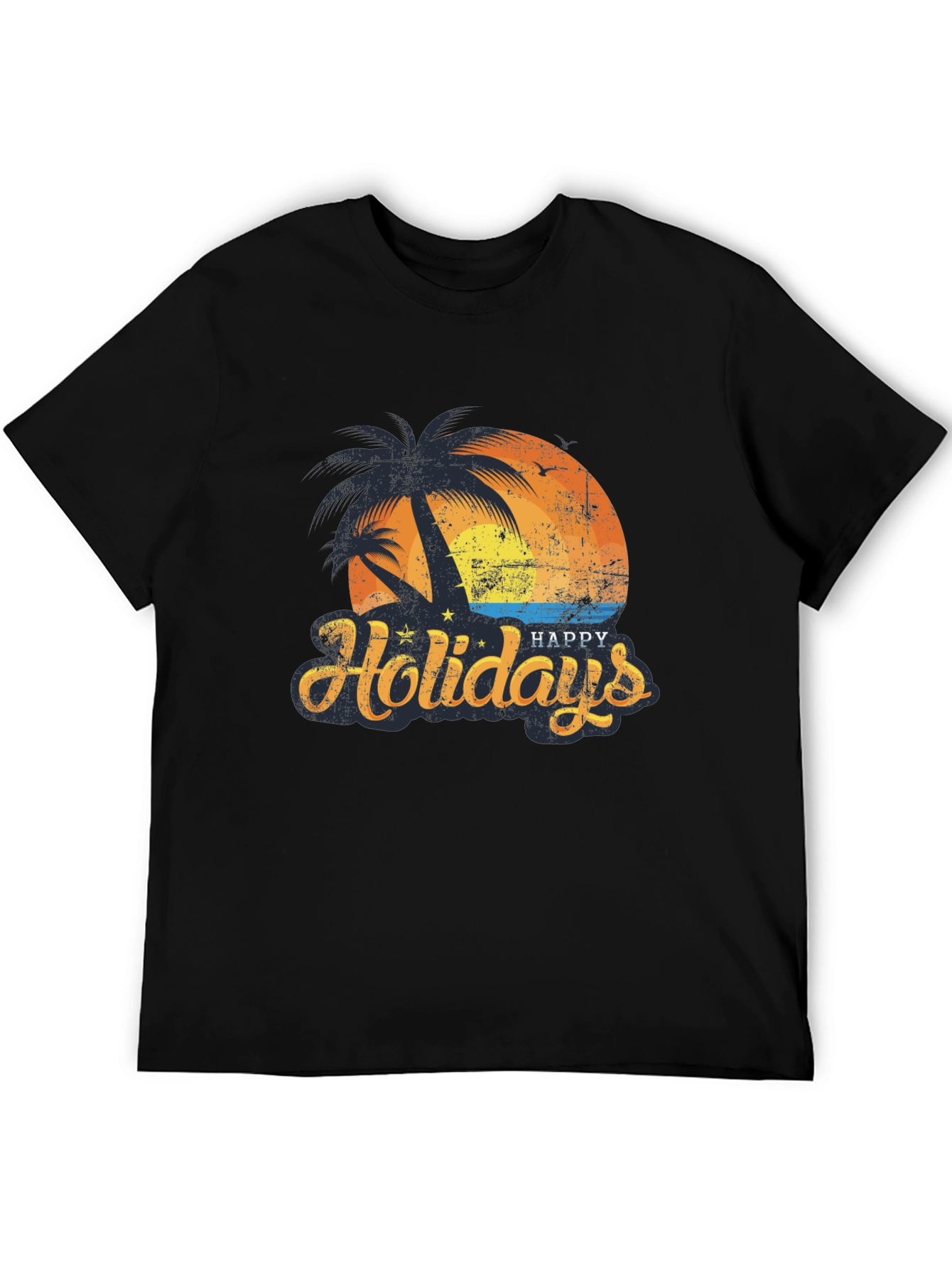 Happy Holidays Black Graphic Tee