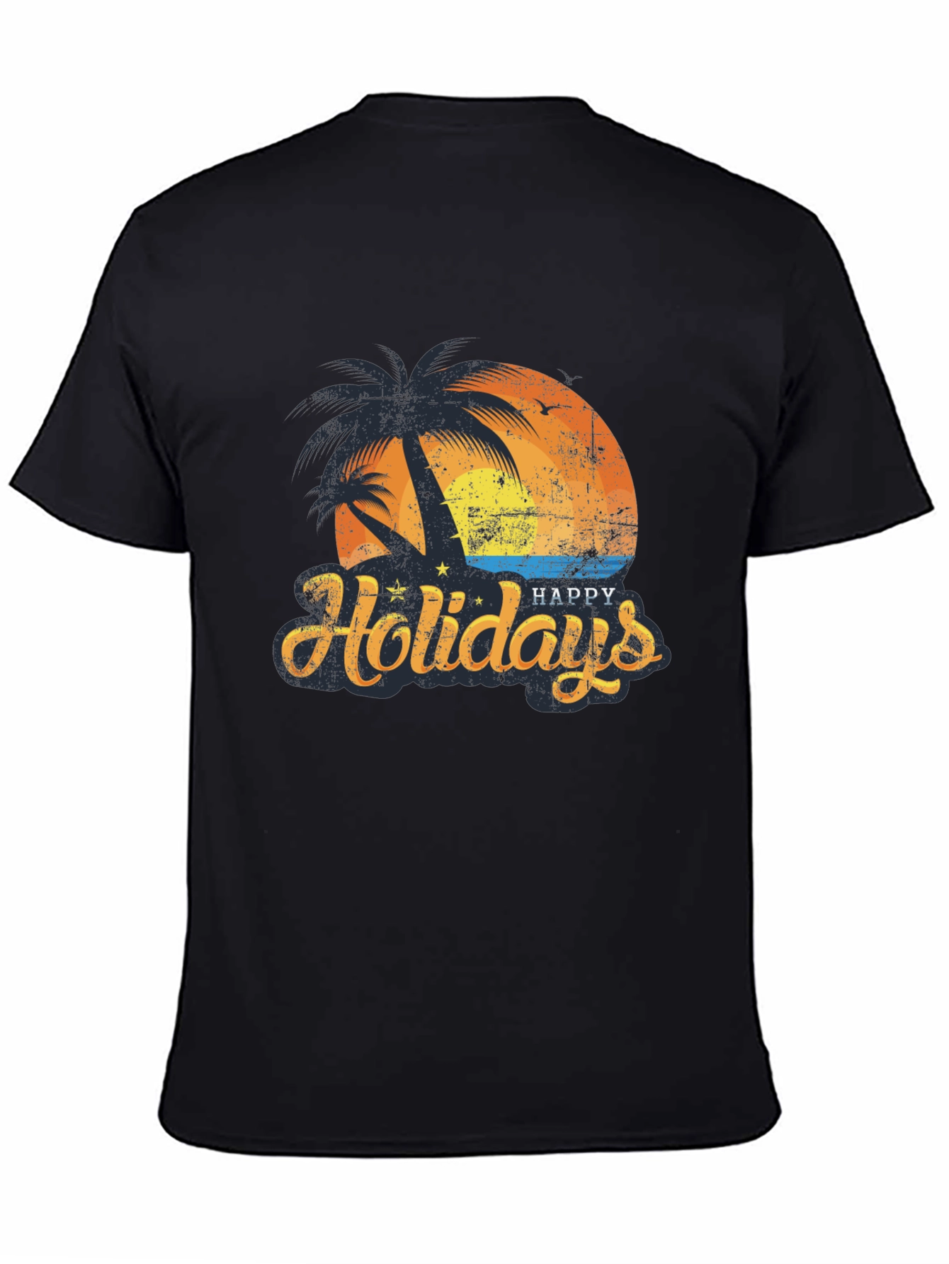 Happy Holidays Black Graphic Tee