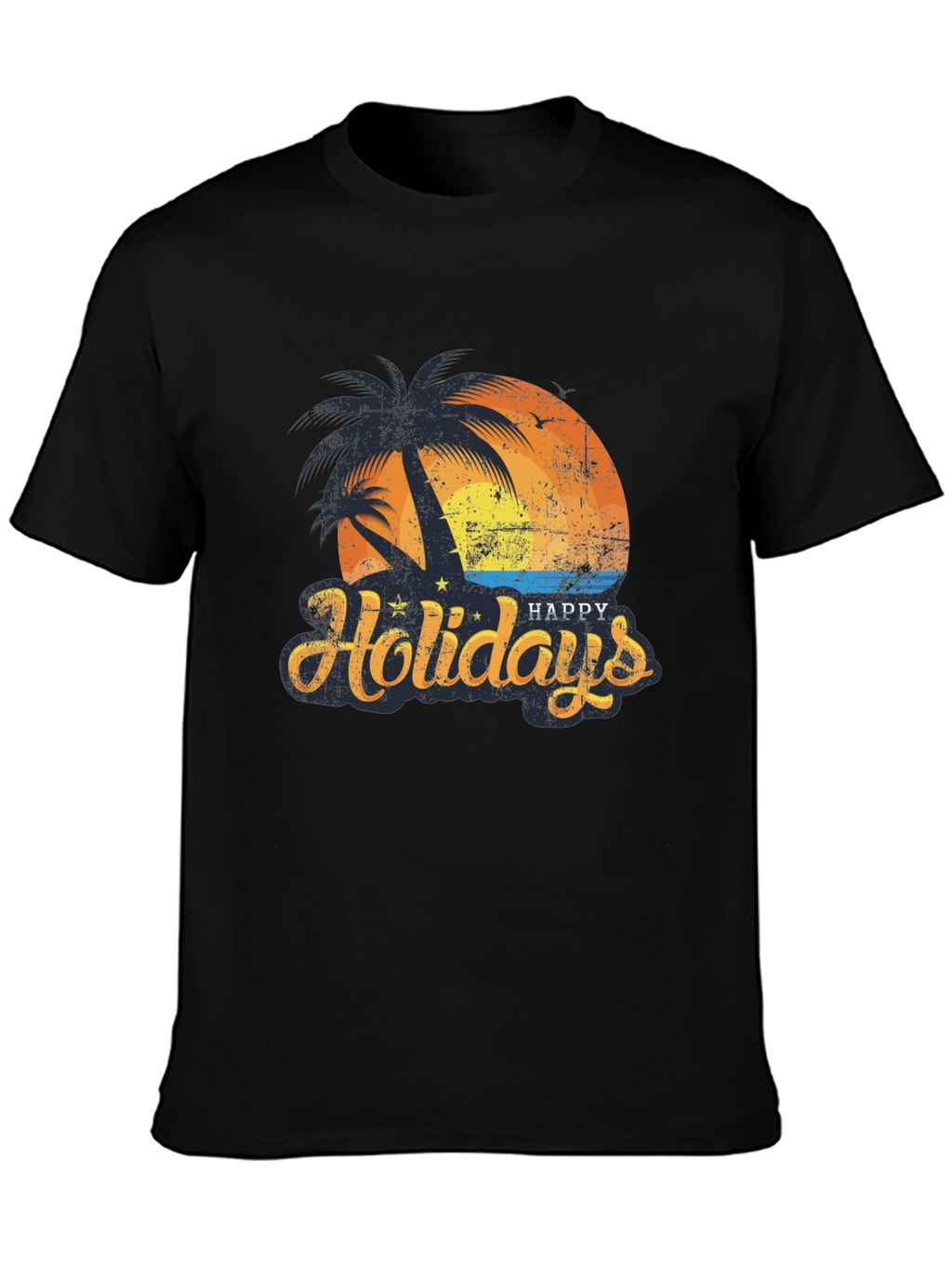 Happy Holidays Black Graphic Tee