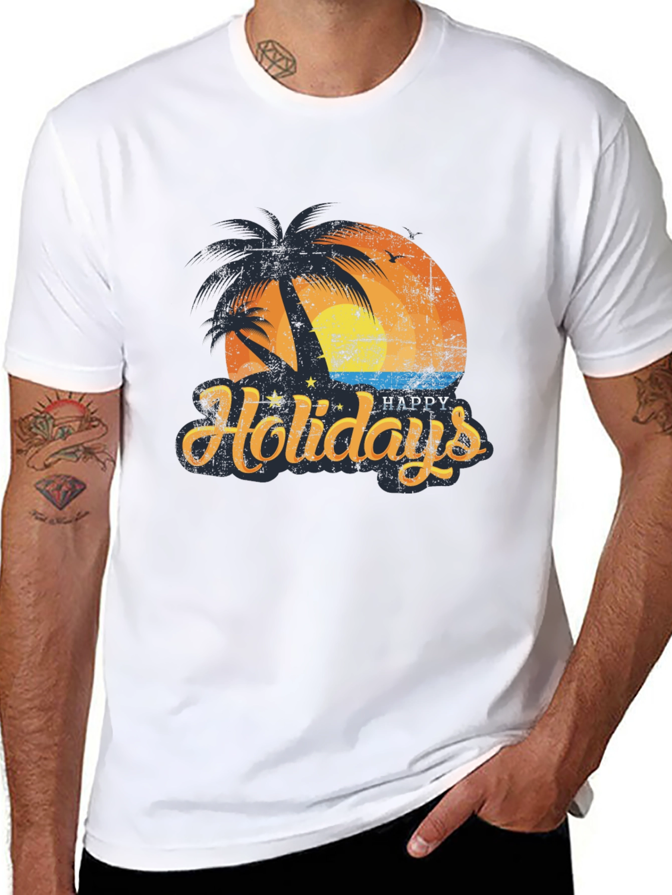 Happy Holidays Black Graphic Tee