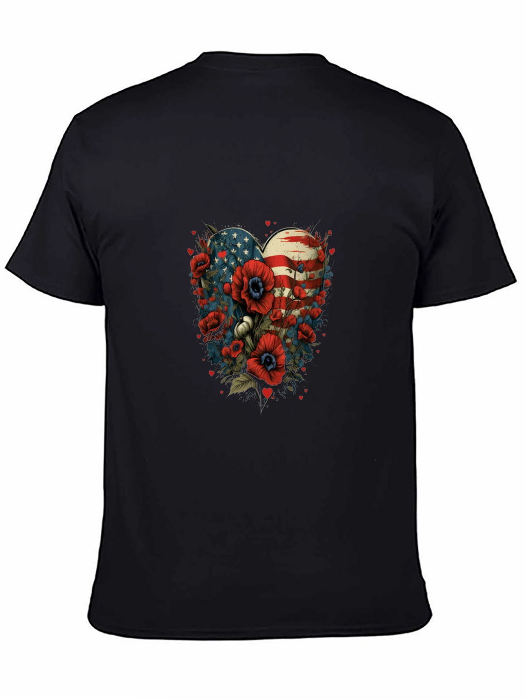Patriotic Floral Heart T-Shirt