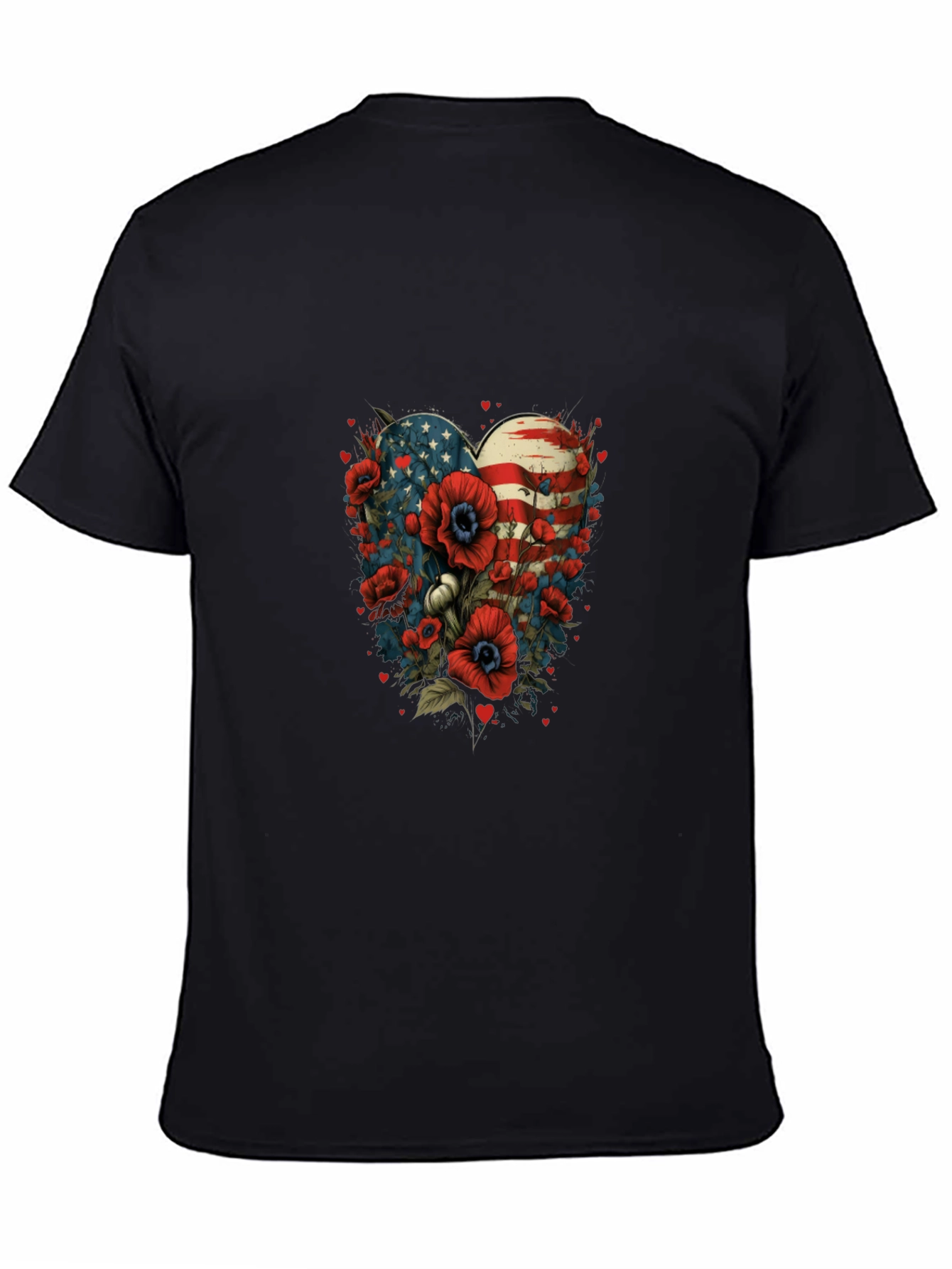 Patriotic Floral Heart T-Shirt