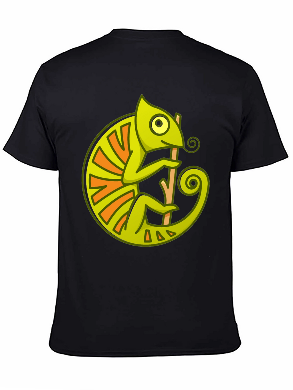 Chameleon Graphic Print Black T-Shirt