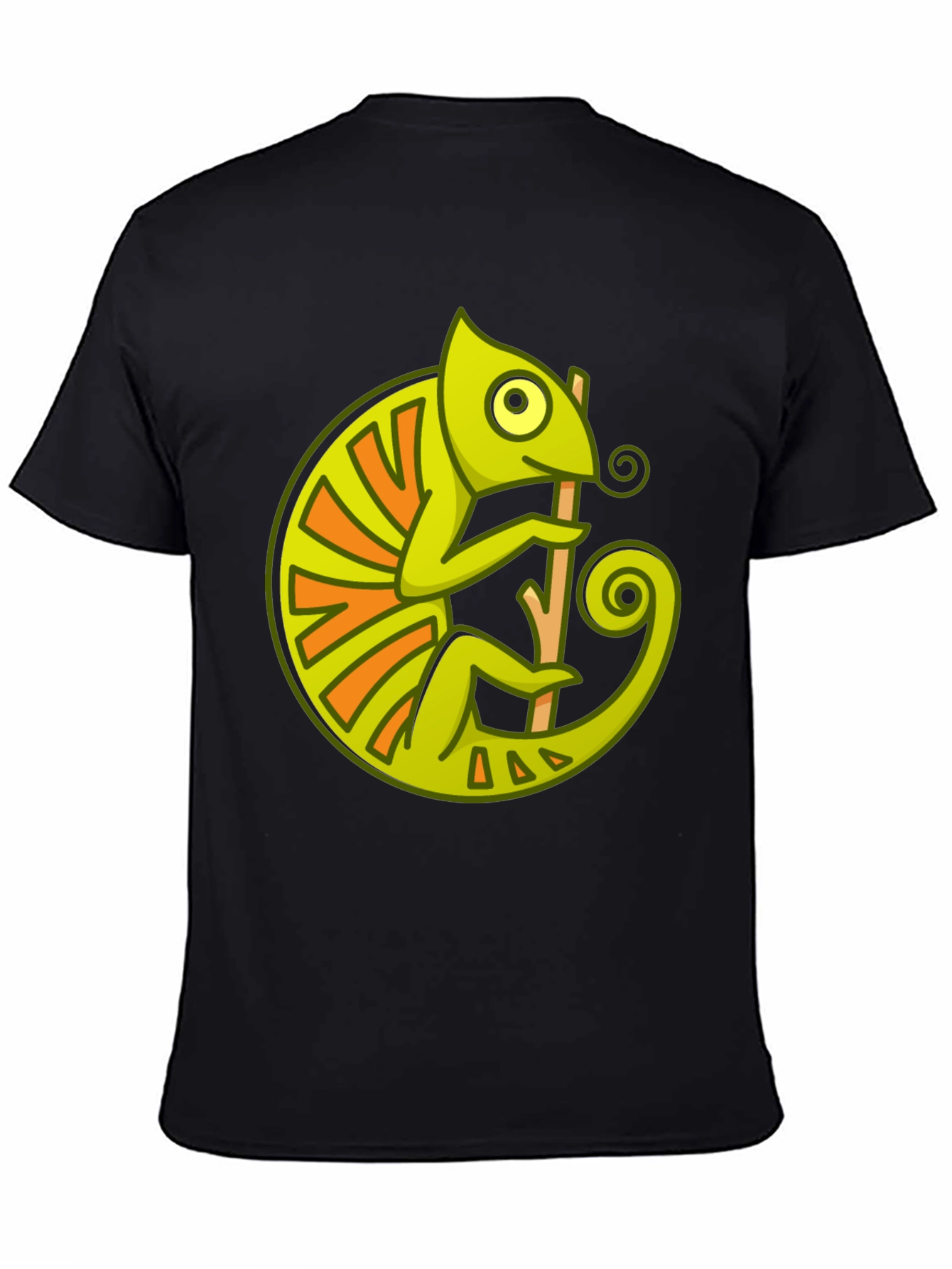 Chameleon Graphic Print Black T-Shirt