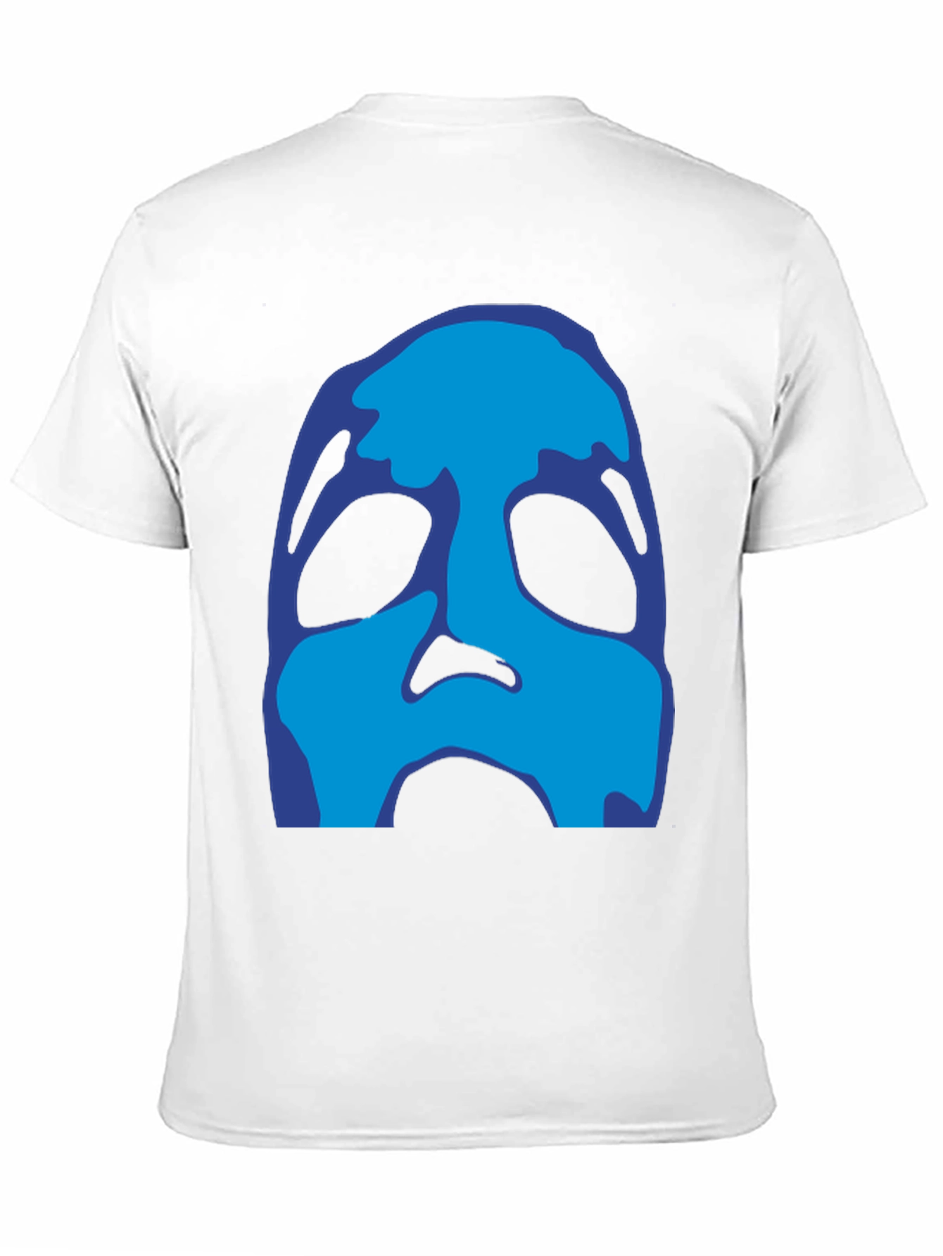 Abstract Blue Face Black T-Shirt