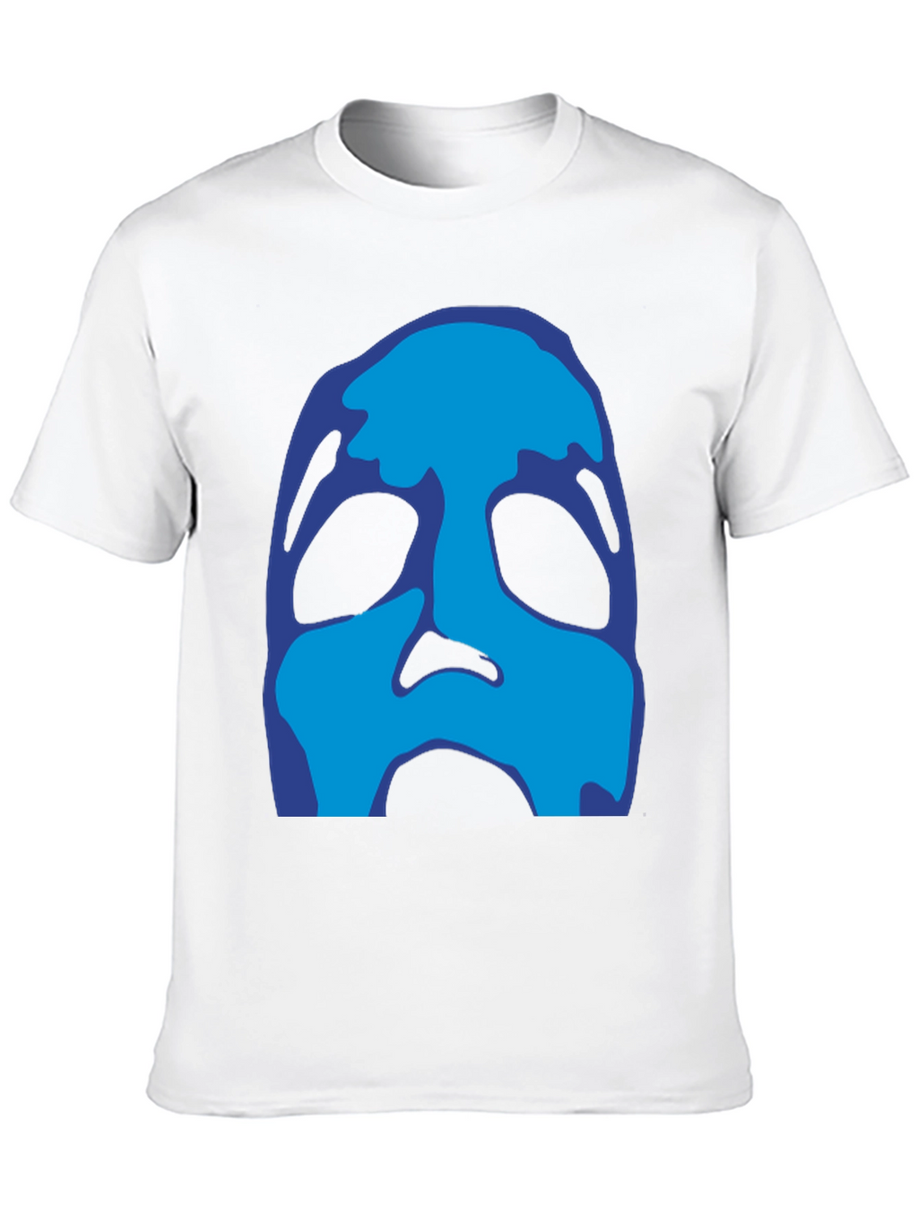 Abstract Blue Face Black T-Shirt