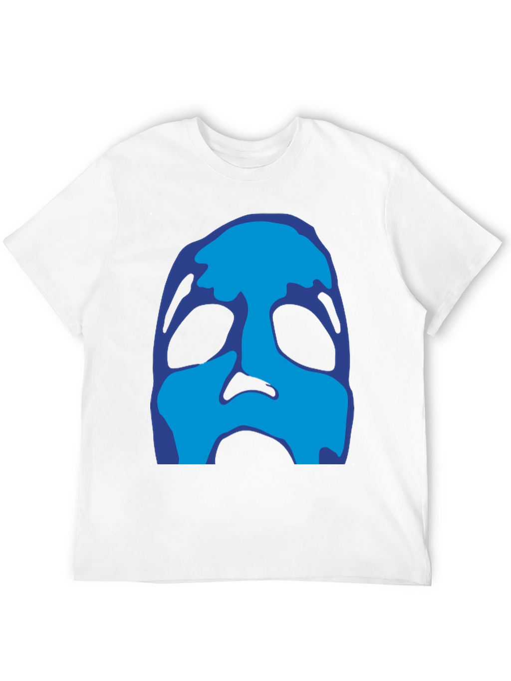 Abstract Blue Face Black T-Shirt