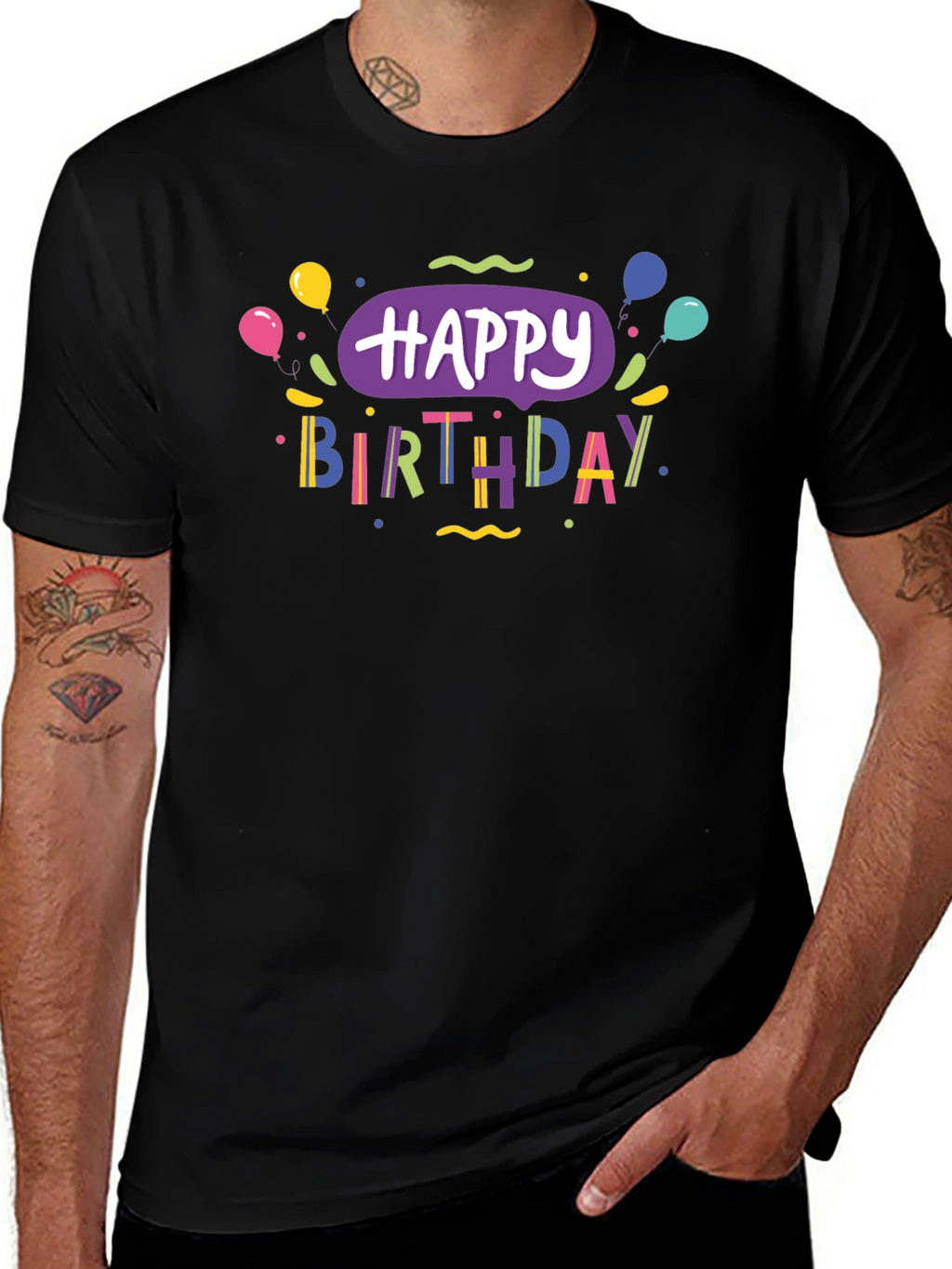 Happy Birthday Black T-Shirt