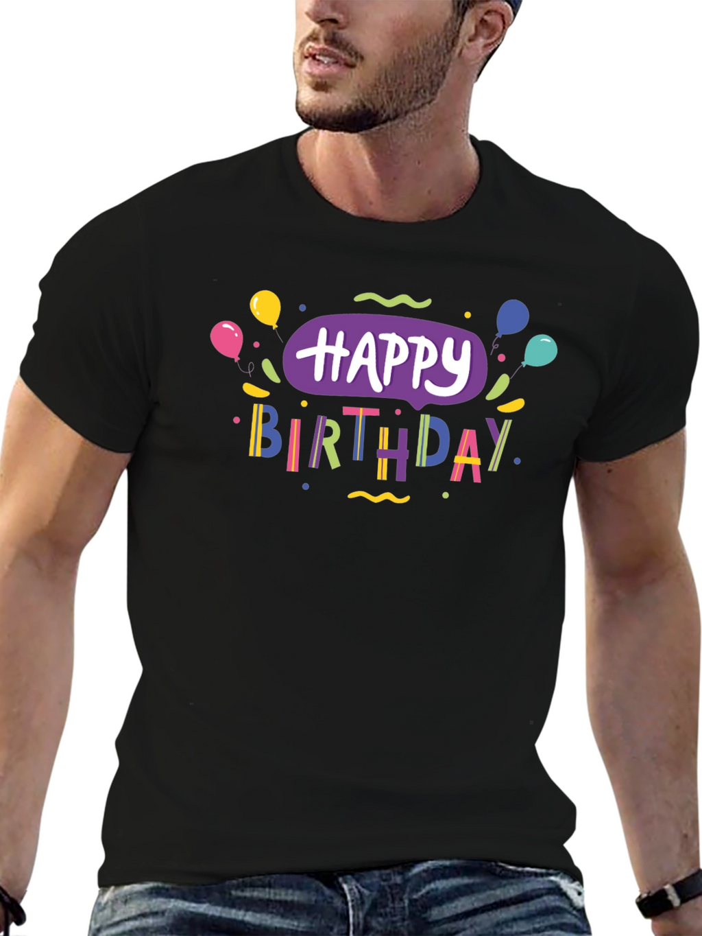 Happy Birthday Black T-Shirt