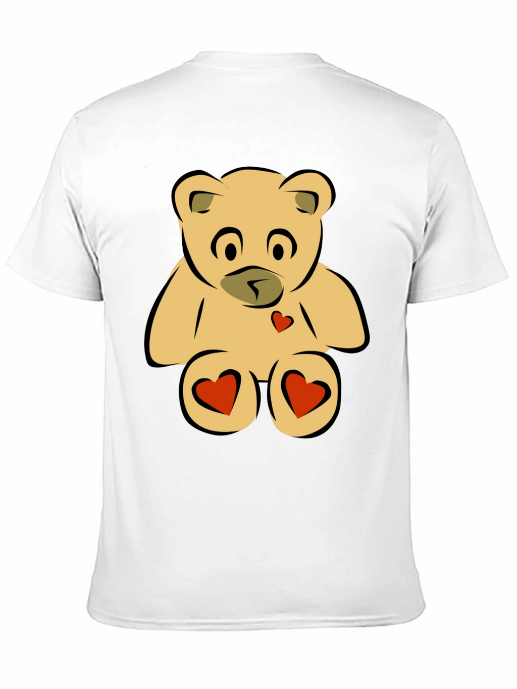Teddy Bear Heart Graphic Black T-Shirt