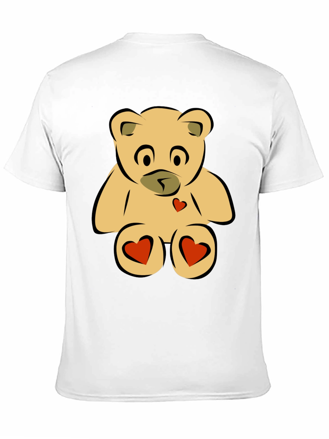 Teddy Bear Heart Graphic Black T-Shirt
