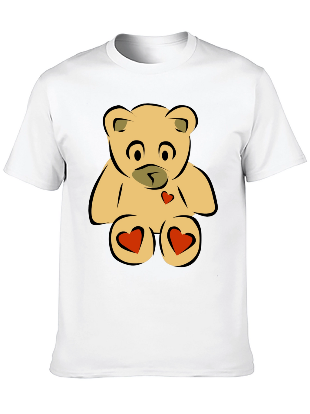 Teddy Bear Heart Graphic Black T-Shirt