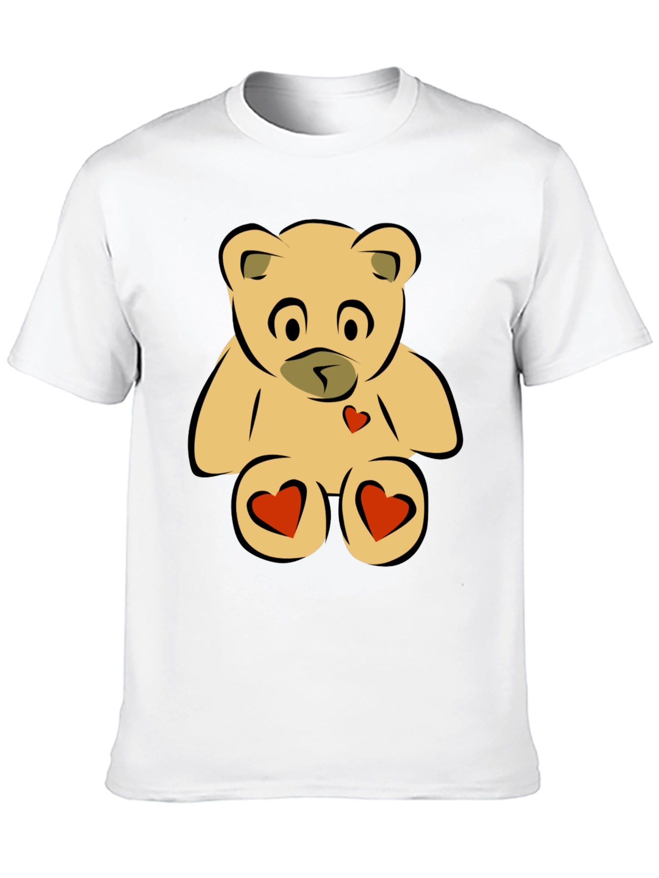 Teddy Bear Heart Graphic Black T-Shirt