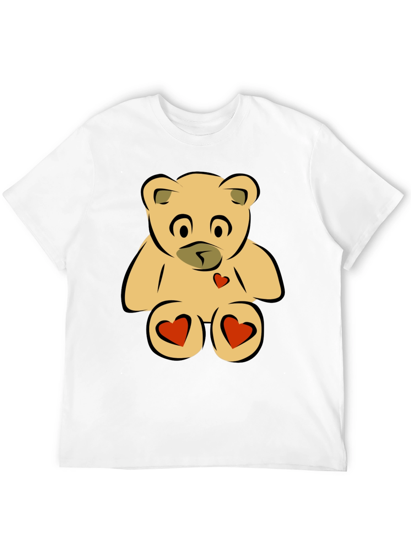 Teddy Bear Heart Graphic Black T-Shirt