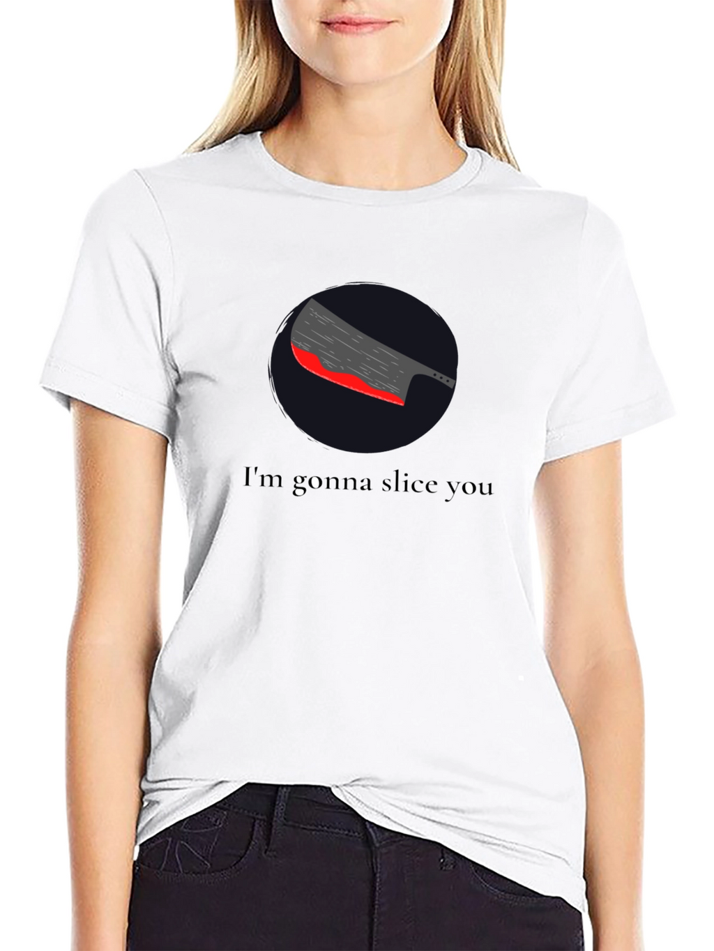 Sarcastic Slice You Graphic Tee - Black T-Shirt