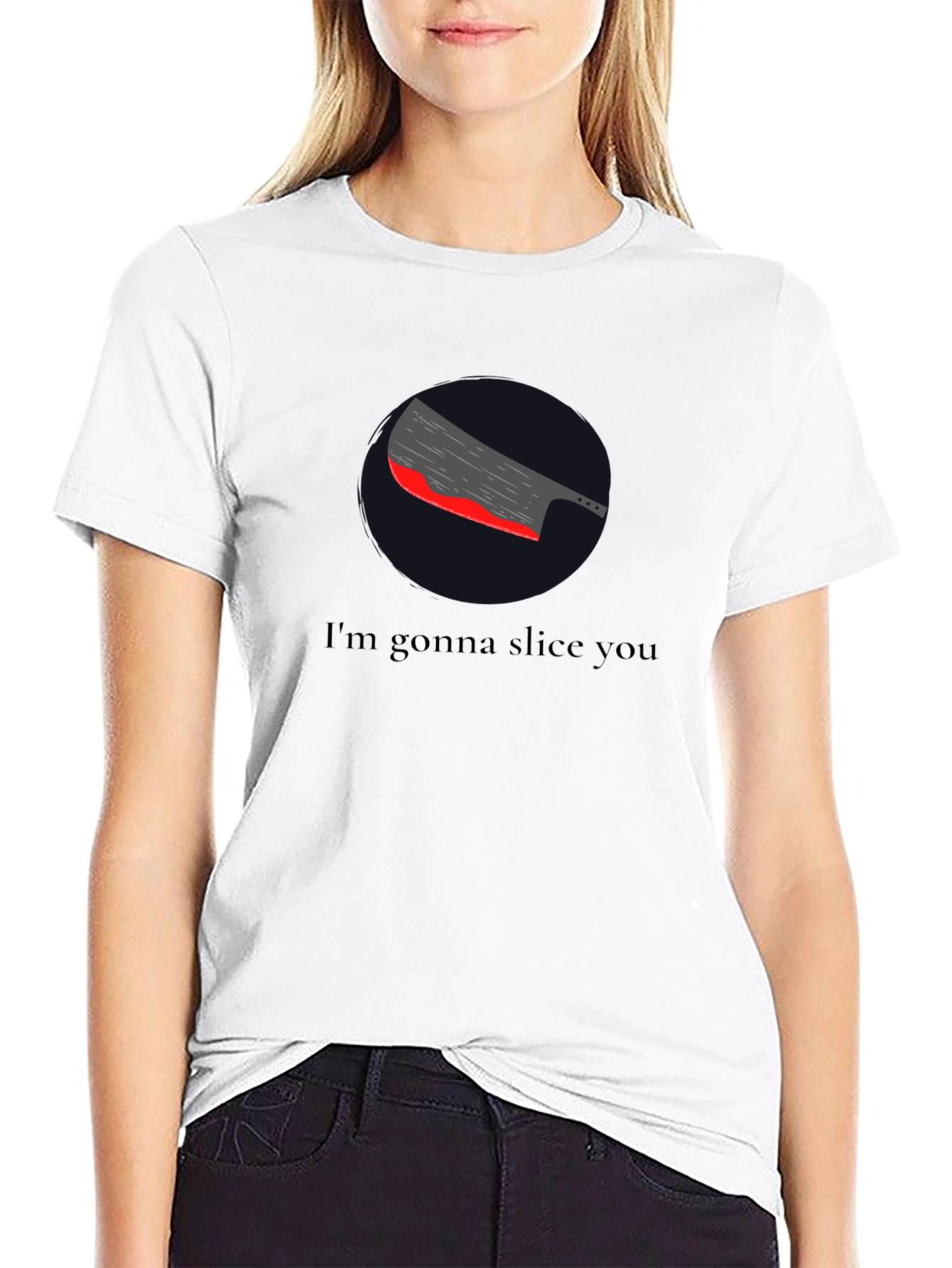 Sarcastic Slice You Graphic Tee - Black T-Shirt