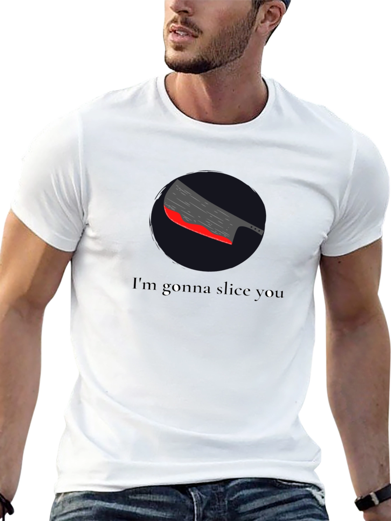 Sarcastic Slice You Graphic Tee - Black T-Shirt