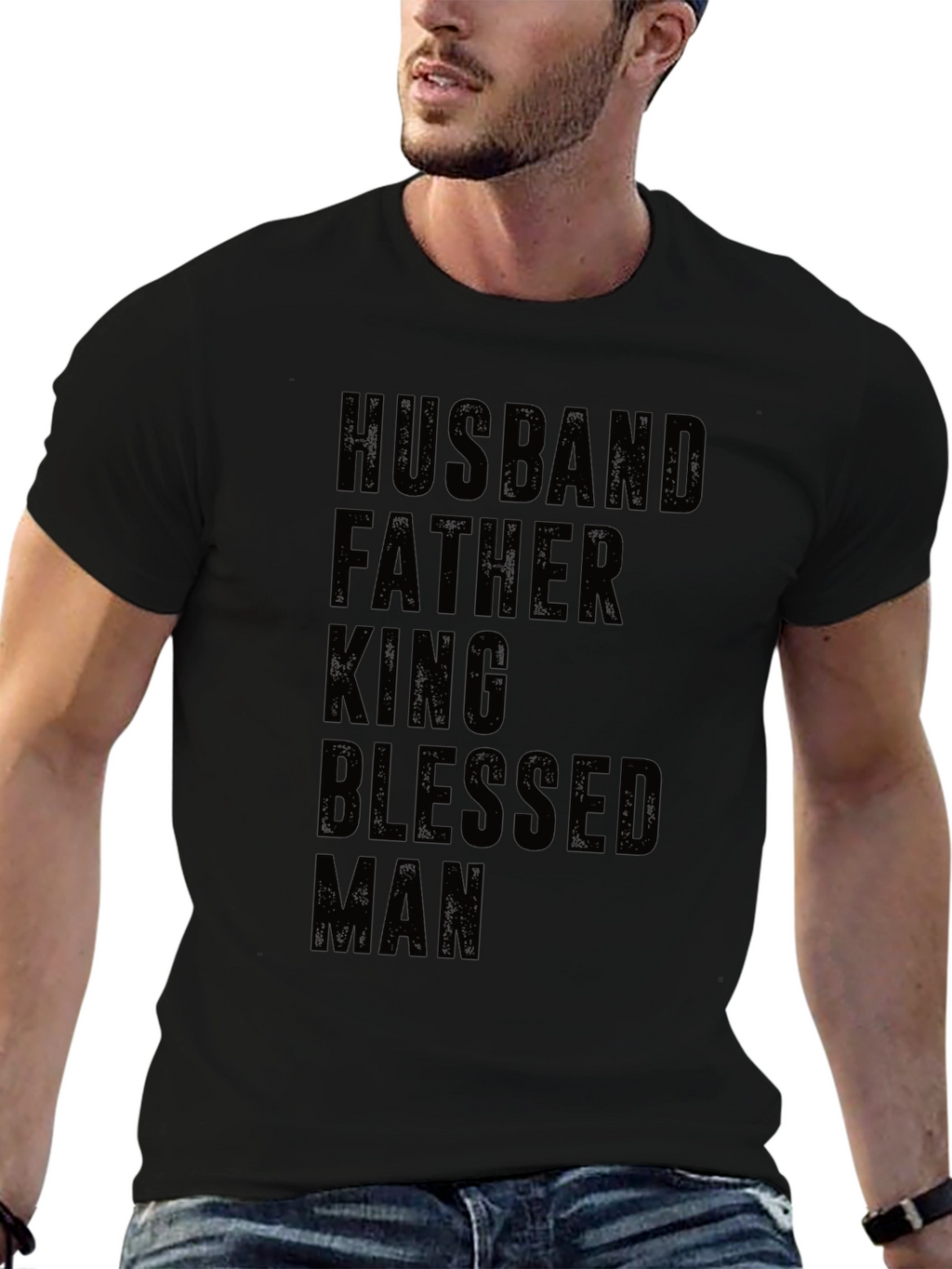 Husband Father King Blessed Man T-Shirt