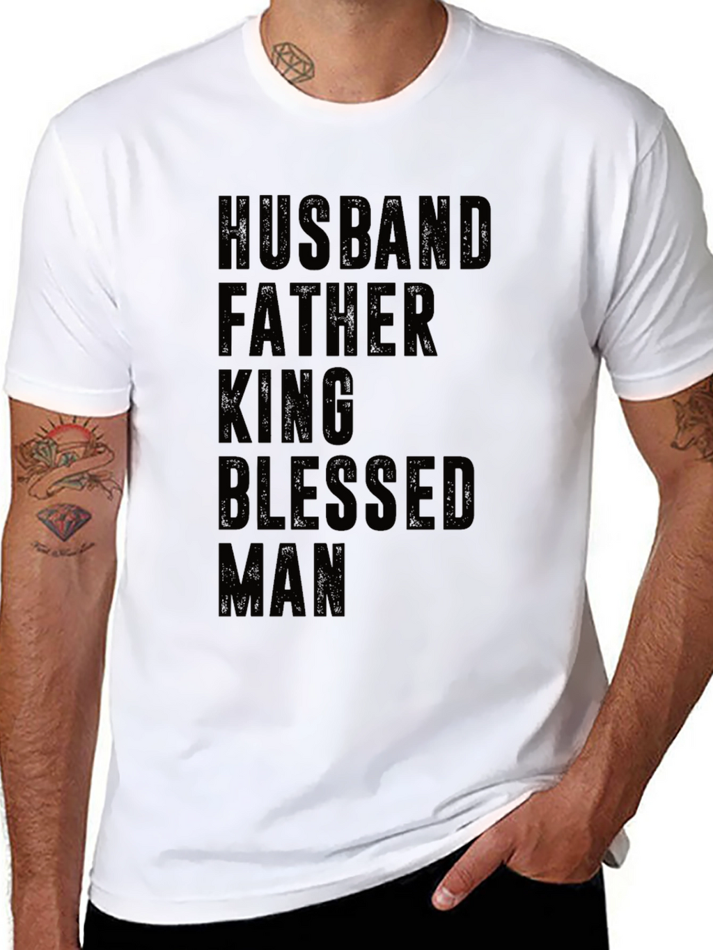 Husband Father King Blessed Man T-Shirt