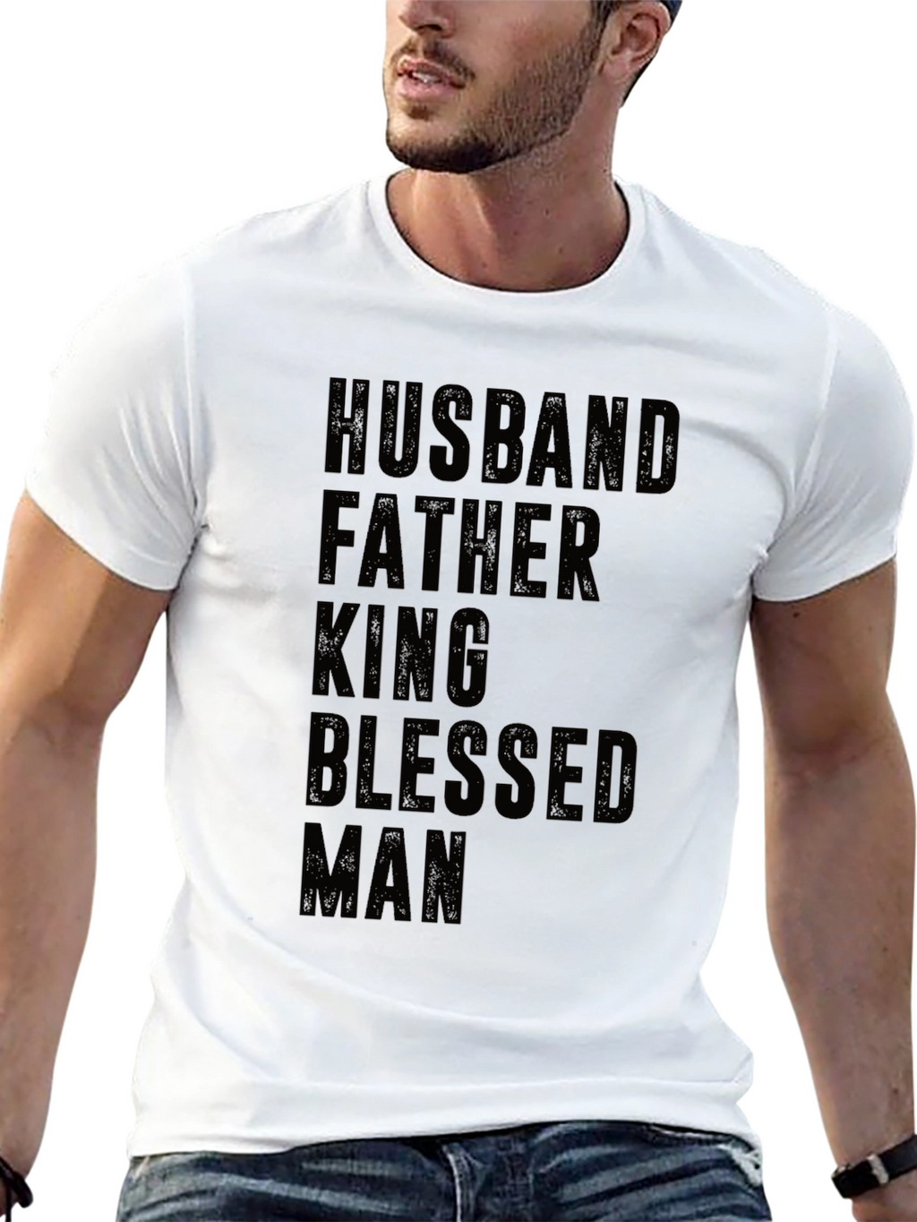 Husband Father King Blessed Man T-Shirt