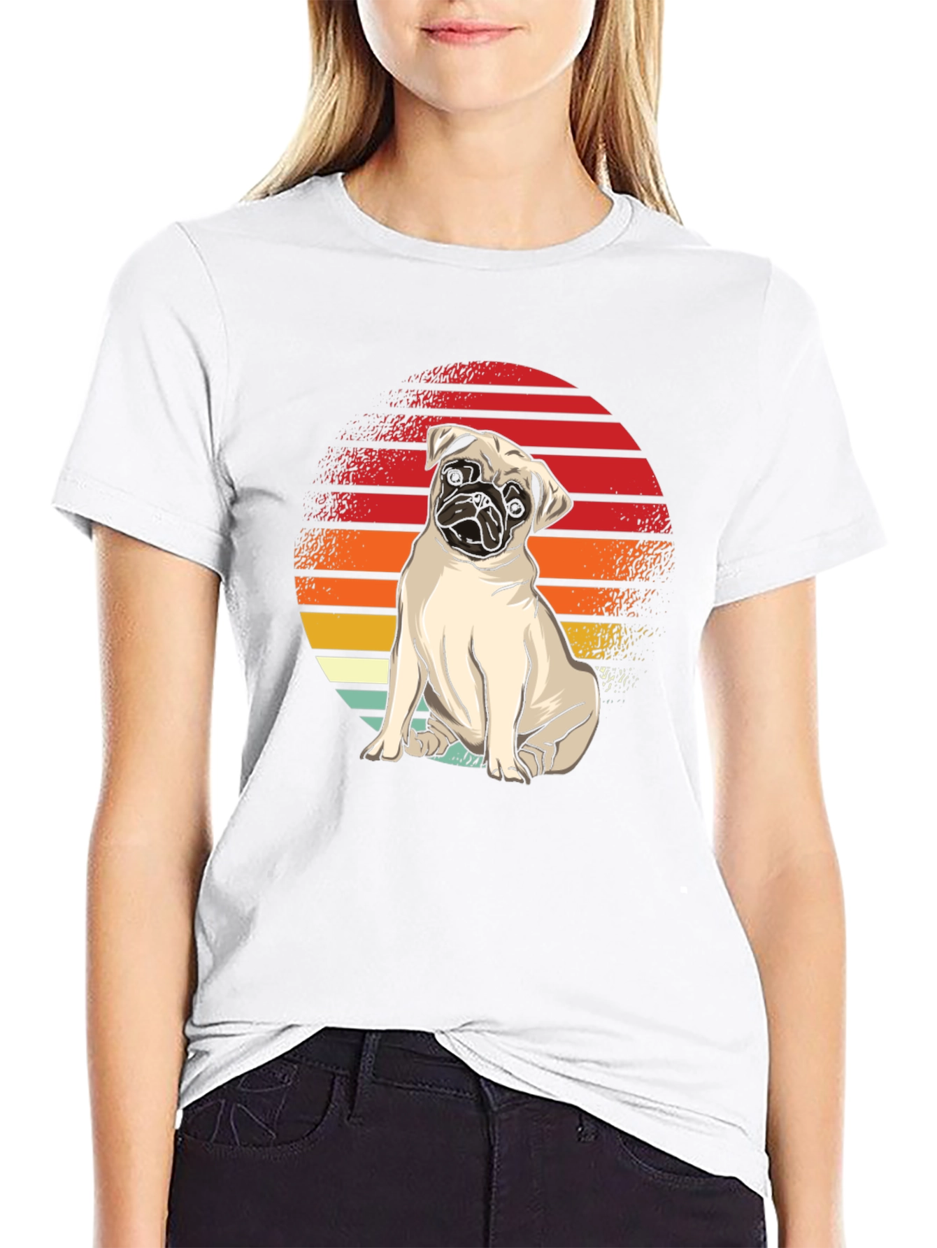 Pug Retro Sunset T-Shirt