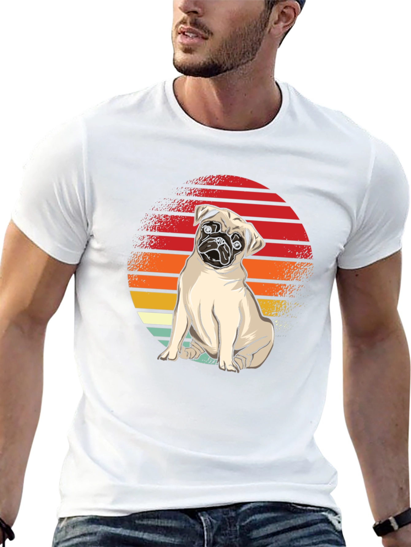 Pug Retro Sunset T-Shirt