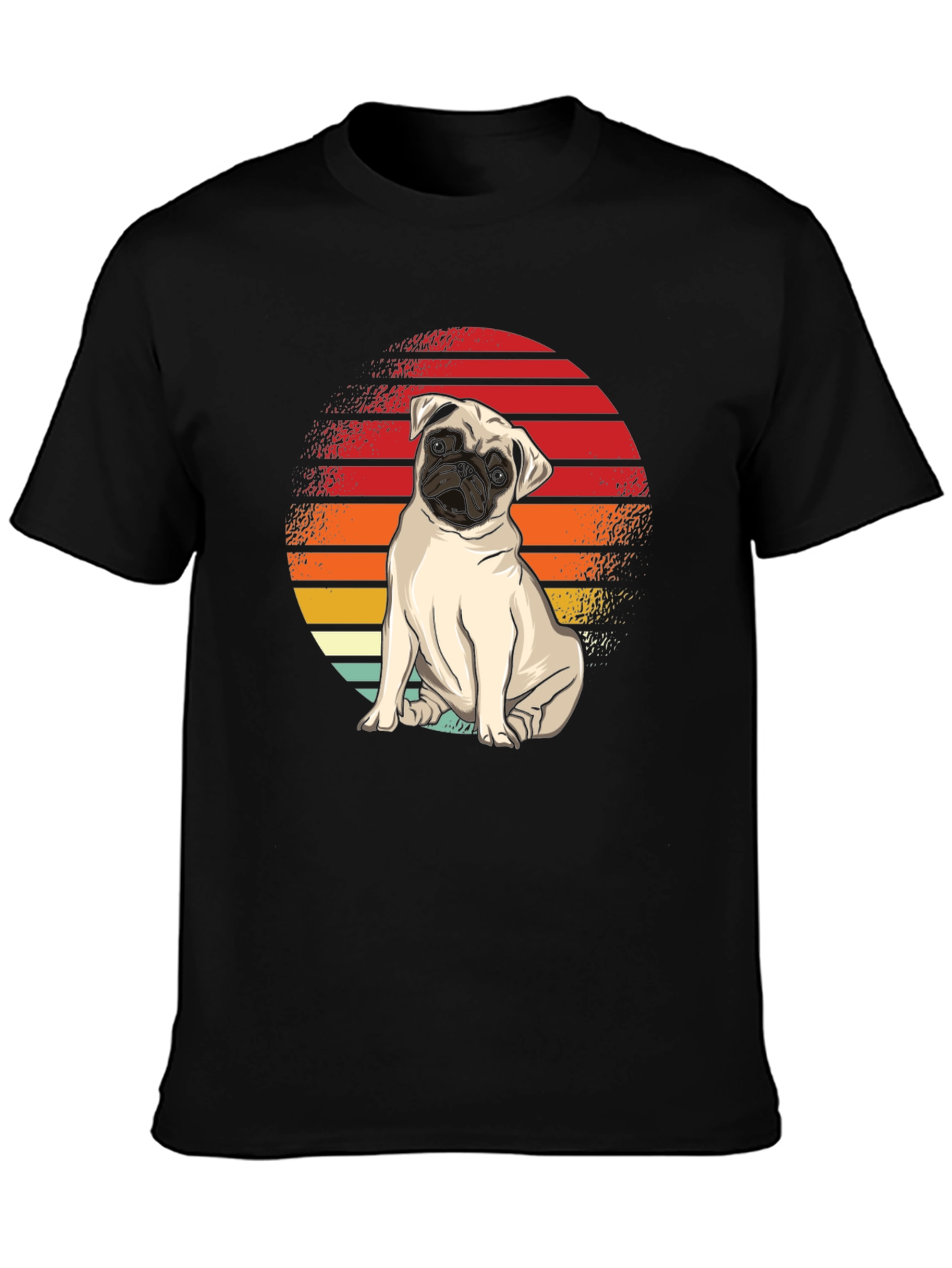 Pug Retro Sunset T-Shirt