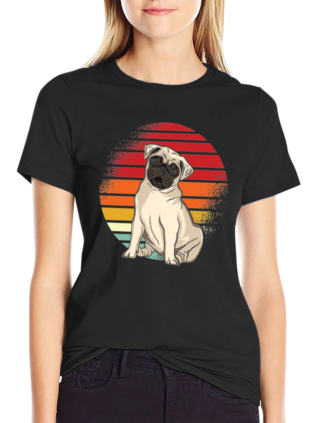 Pug Retro Sunset T-Shirt