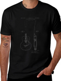 Guitar Patent Design Black T-Shirt