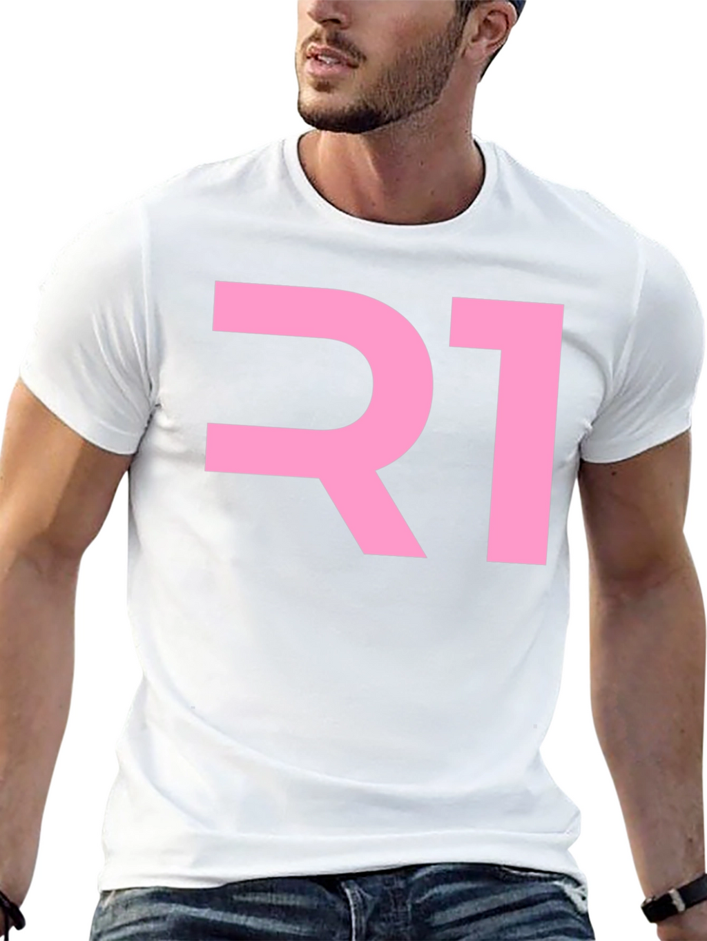 Pink R1 Graphic Tee - Mens Black T-Shirt