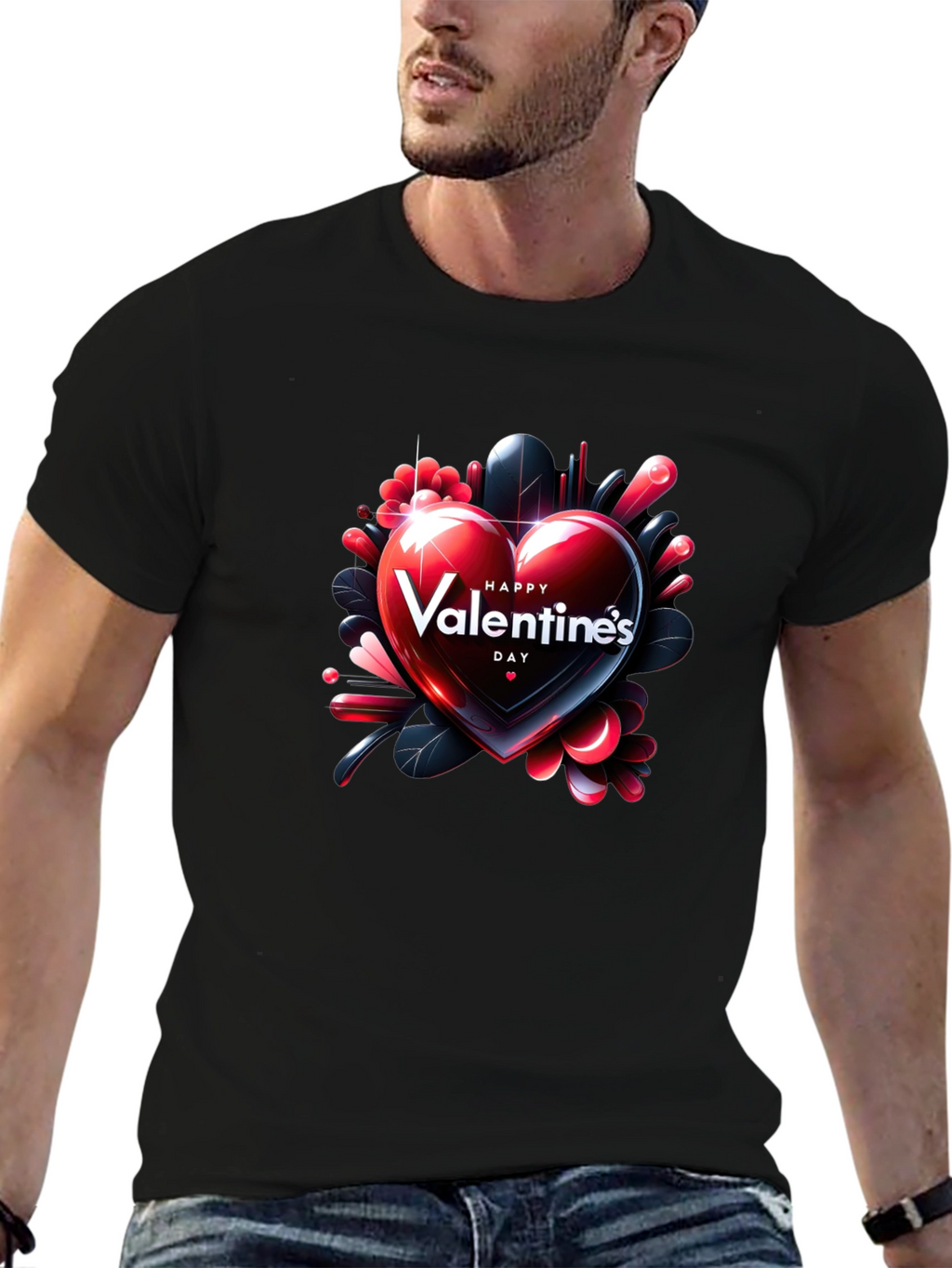 Valentines Day Heart Graphic T-Shirt