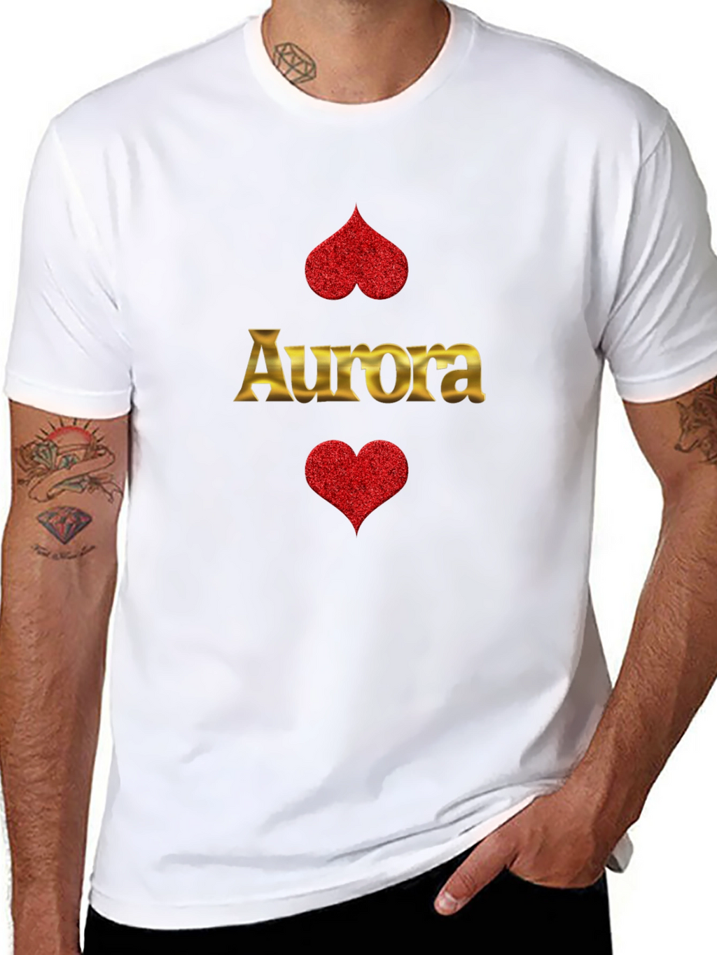 Aurora Heart Graphic T-Shirt - Black