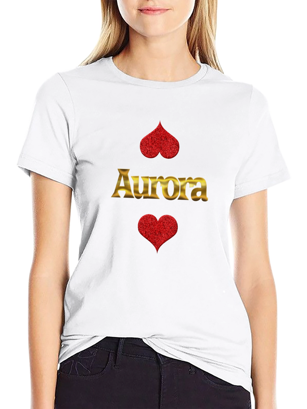 Aurora Heart Graphic T-Shirt - Black