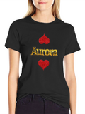 Aurora Heart Graphic T-Shirt - Black