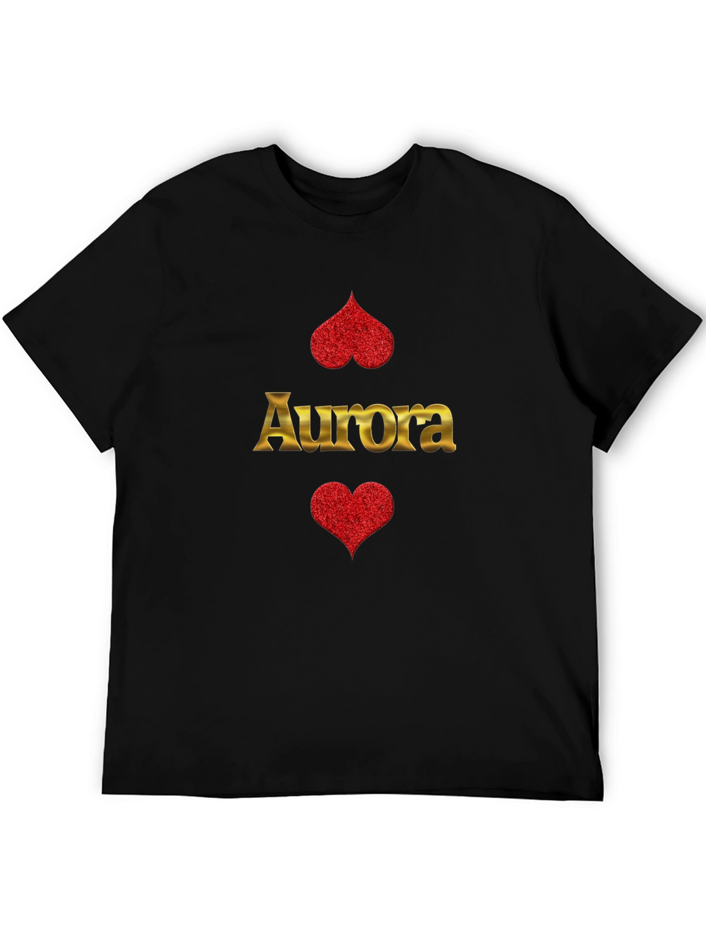 Aurora Heart Graphic T-Shirt - Black