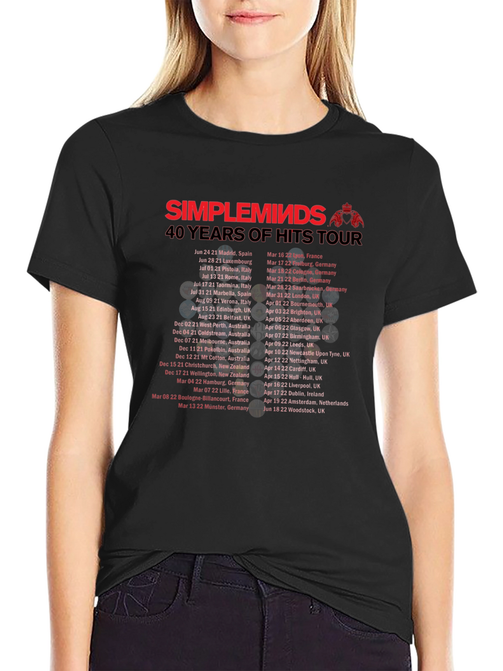 Simple Minds 40 Years of Hits Tour T-Shirt
