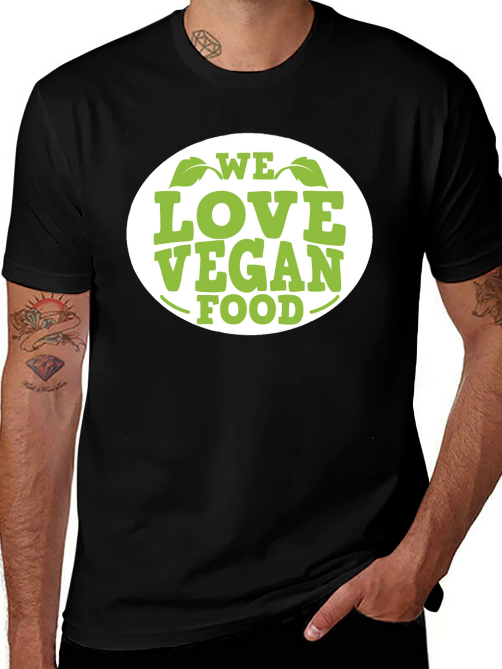We Love Vegan Food T-Shirt - Black Cotton Tee