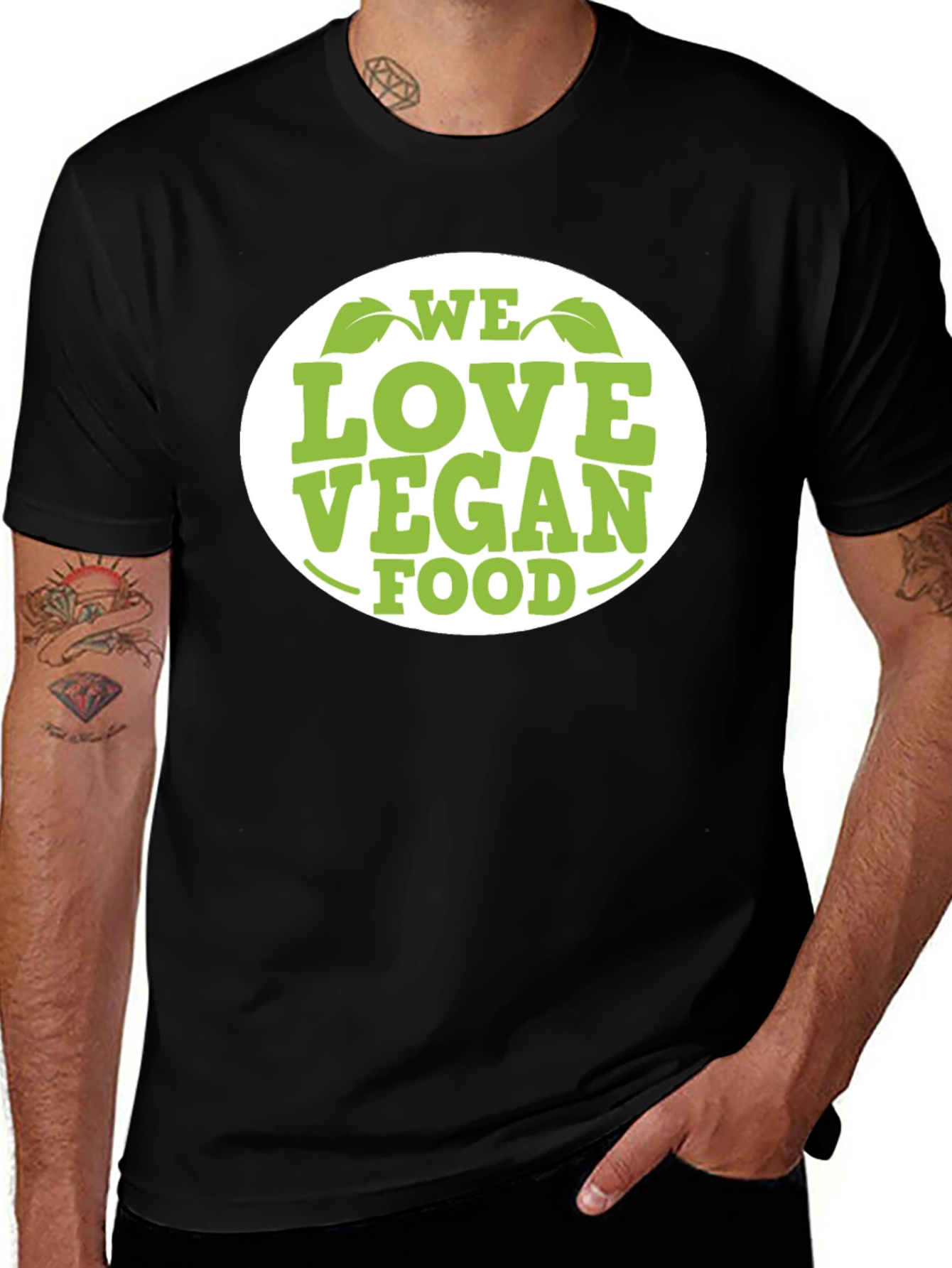 We Love Vegan Food T-Shirt - Black Cotton Tee