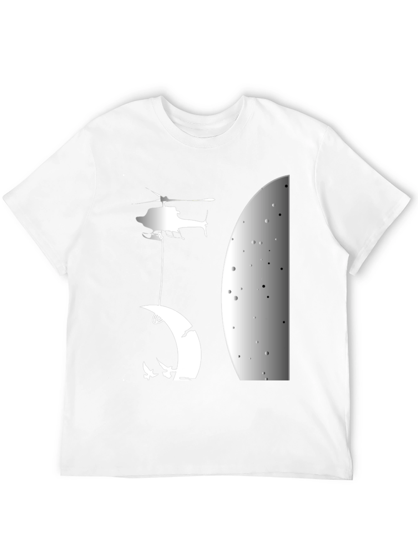 Helicopter Moon T-Shirt - Unique Graphic Tee