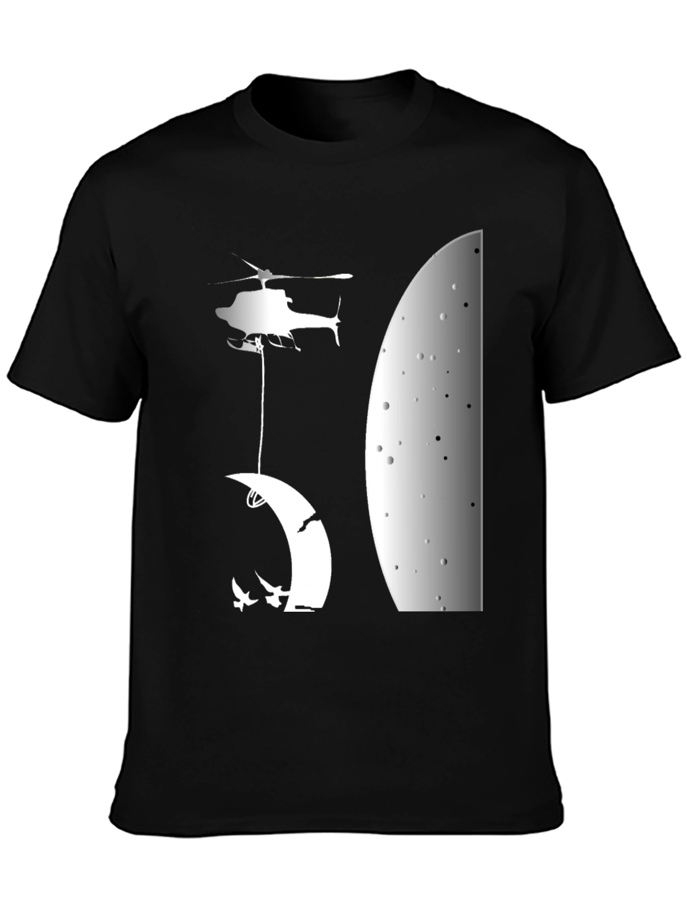 Helicopter Moon T-Shirt - Unique Graphic Tee