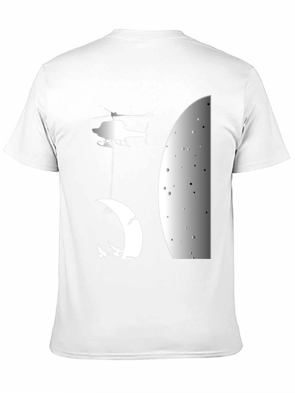 Helicopter Moon T-Shirt - Unique Graphic Tee