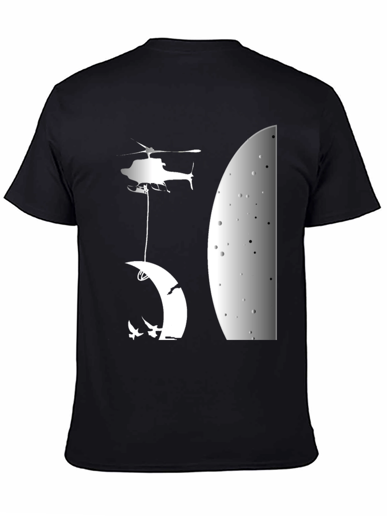 Helicopter Moon T-Shirt - Unique Graphic Tee