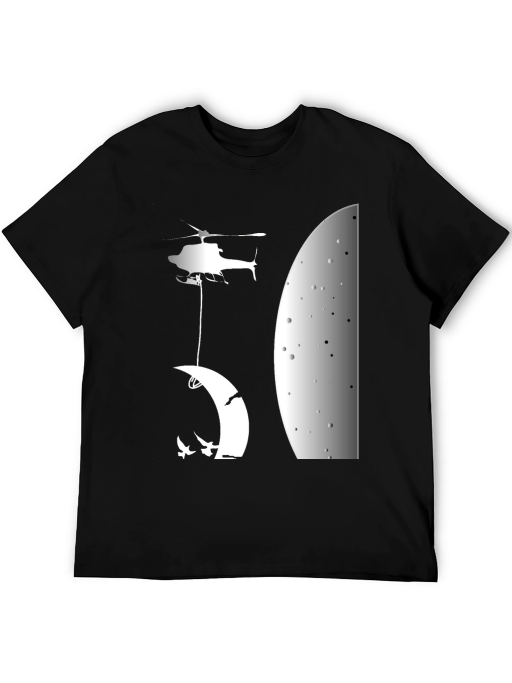 Helicopter Moon T-Shirt - Unique Graphic Tee