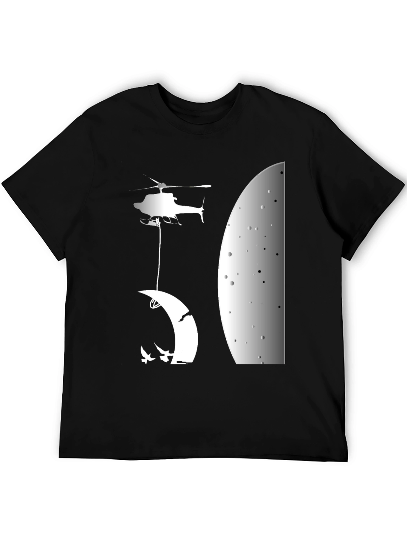 Helicopter Moon T-Shirt - Unique Graphic Tee