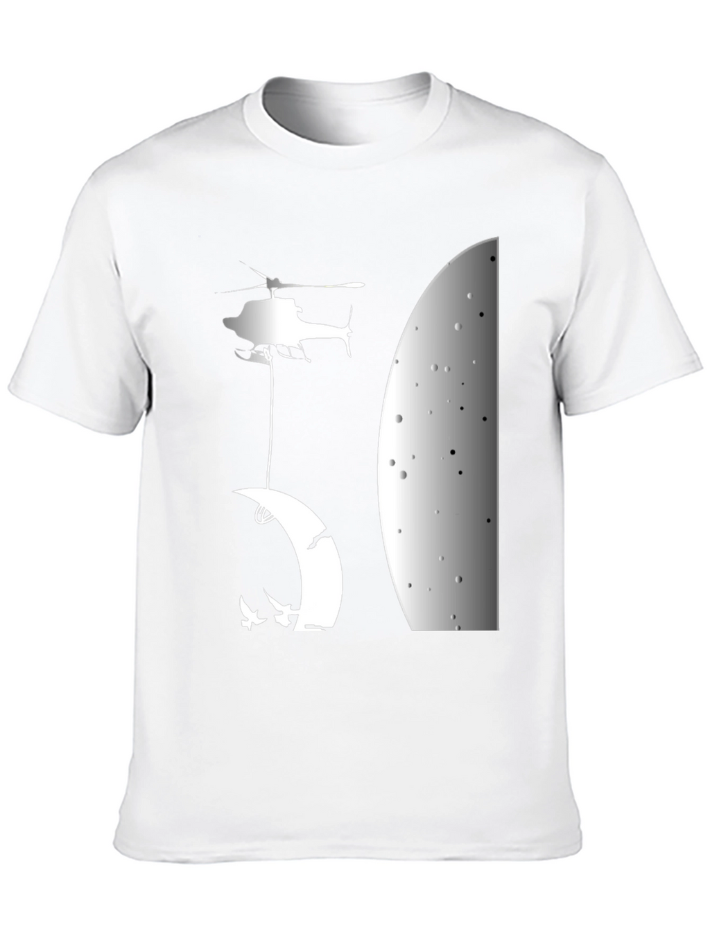 Helicopter Moon T-Shirt - Unique Graphic Tee