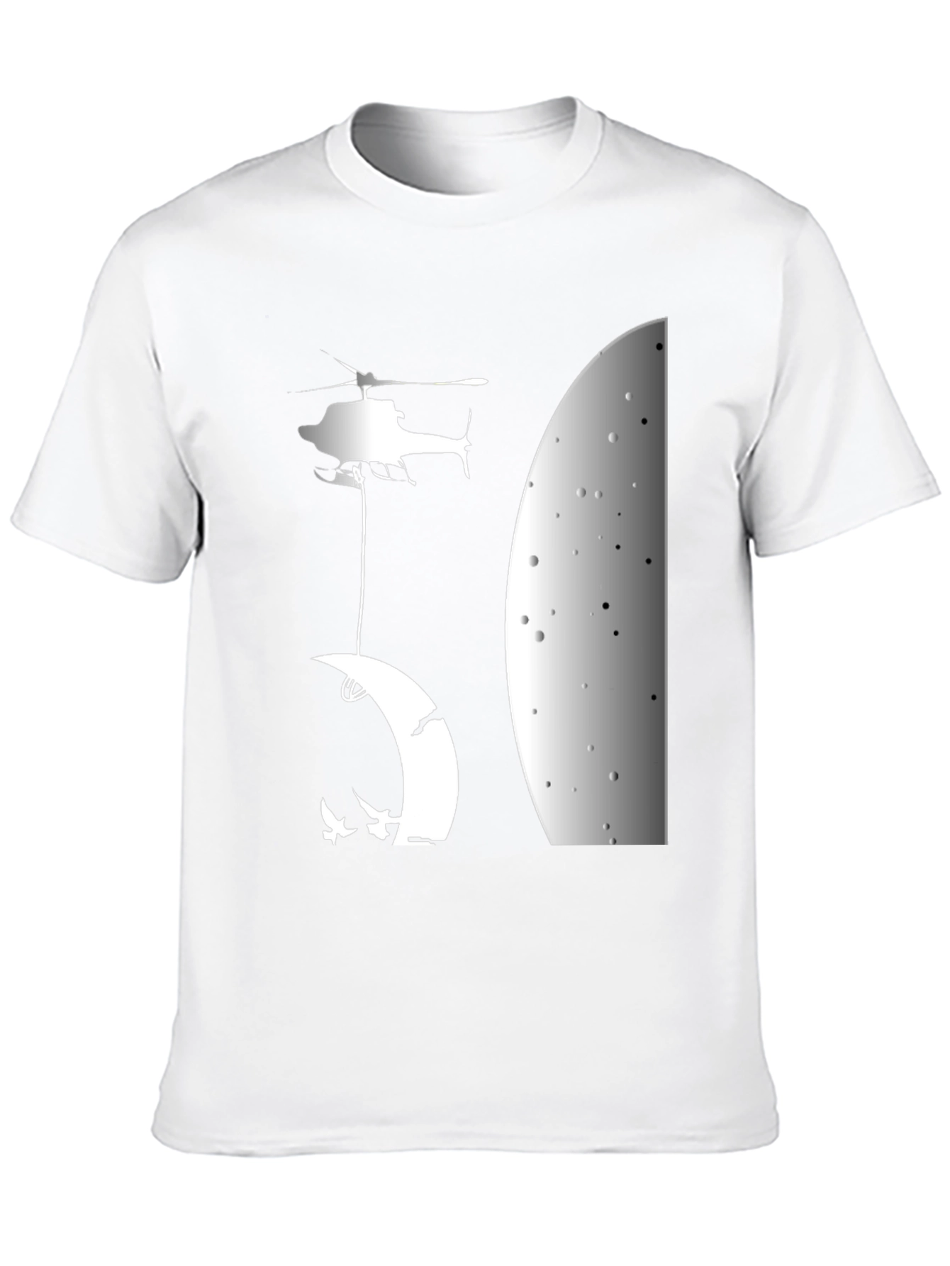 Helicopter Moon T-Shirt - Unique Graphic Tee