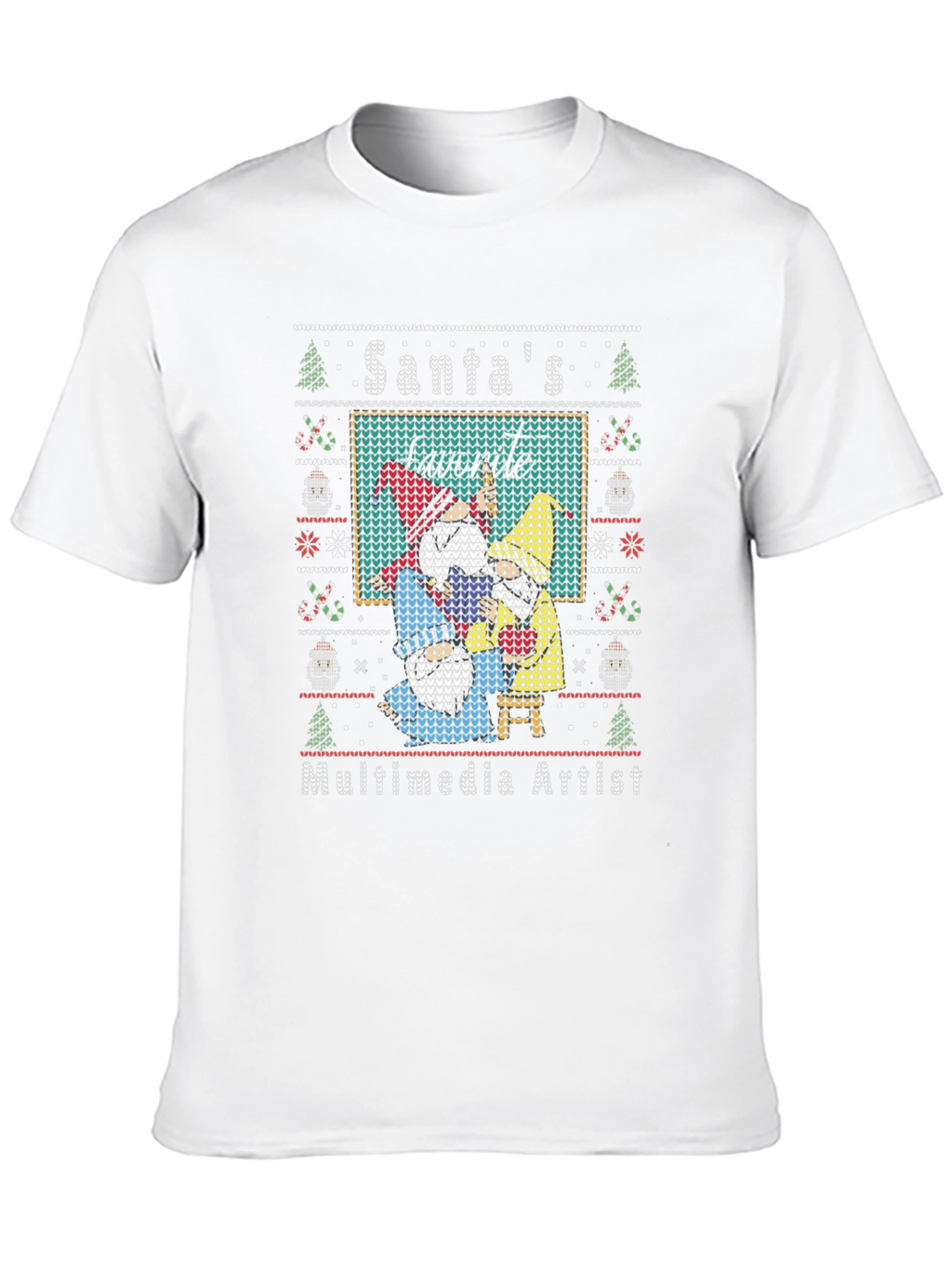 Santas Favorite Multimedia Artist Ugly Christmas Sweater T-Shirt